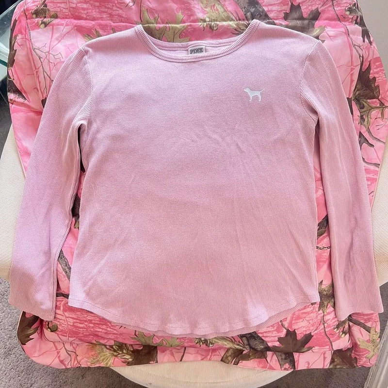 victoria’s secret pink waffle knit long sleeve 5