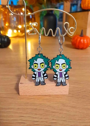 Bijoux Halloween | Boucles d'oreilles Beetlejuice 🎬 neuves, marca: halloween, estado: Nuevo sin etiquetas, 4,99 €, 5,94 € Protección al comprador incluida
