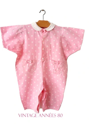 Grenouillère Rose à Pois Vintage - Pyjama d’Été - Col Claudine - Bébé Fille 1 An, marke: Vintage Dressing, zustand: Sehr gut, größe: 12-18 Monate / 80, 8,00 €, 9,10 € beinhaltet Vinted-Käuferschutz Pro