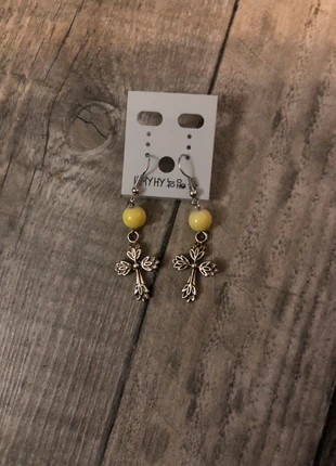 boucles d’oreilles croix jaunes argentées, estado: Nuevo con etiquetas, 1,00 €, 1,75 € Protección al comprador incluida
