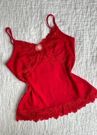 Débardeur rouge avec dentelles, estado: Muito bom, tamanho: S / 36 / 8, €29.00, €31.15 inclui Proteção do Comprador Pro