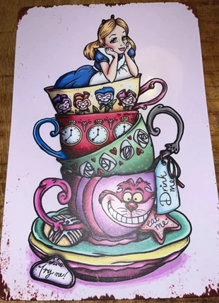 Alice In Wonderland Tea Party Tin Sign Wall Art Home Decor Party Prop Memorabilia Gift, brand: Alice in wonderland, condition: New without tags, £7.50, £8.58 includes Buyer Protection