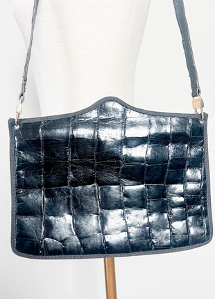 Sac Pochette La Bagagerie Vintage - Cuir Verni Croco Noir - 2 en 1 – Chic, marke: la bagagerie, zustand: Sehr gut, 32,00 €, 34,30 € beinhaltet Vinted-Käuferschutz Pro