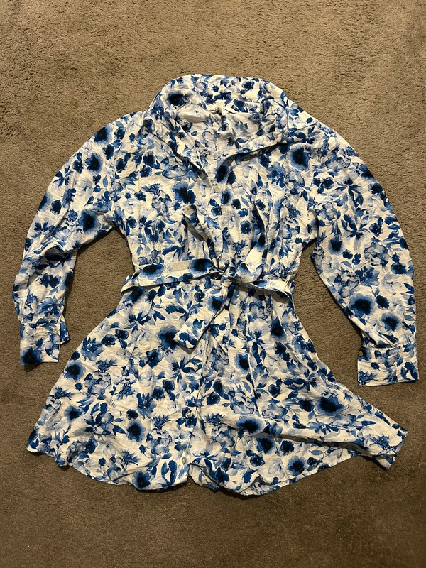 Blue and white floral dress 1