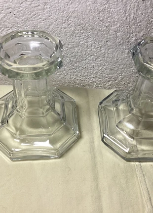 Lot 2 bougeoirs en verre, brand: sans marque, condizioni: Ottime, €6.00, €7.00 include la Protezione acquisti Pro