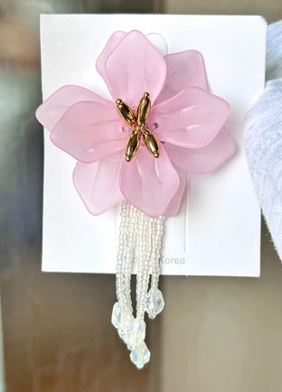 Molletta hair clip orientale fiore rosa e oro con perline bianche, merk: Lolita, staat: Nieuw met prijskaartje, € 8,00, € 9,10 inclusief Kopersbescherming