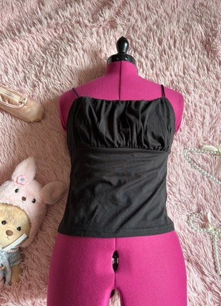 Crop top algodón pechera pecho fruncido frunce, merk: COQUETTE, staat: Heel goed, maat: S / 36 / 8, € 13,00, € 14,35 inclusief Kopersbescherming