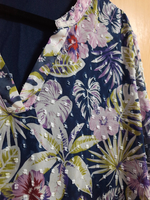 Kleid mit Floralprint Lila Grün 2