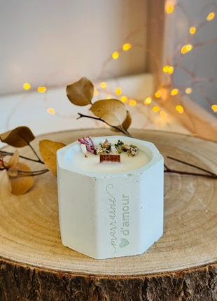 Bougie soja fleurie senteur gourmand épicé: Délice de Noel, brand: Artisan, condition: New without tags, €9.00, €10.15 includes Buyer Protection Pro