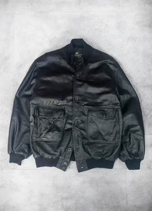 Vintage Real Leather Bomber Aviator jacket made in Italy distressed vera pelle flight echte leder, marca: Real Leather, estado: Muito bom, tamanho: XXL, €49.99, €53.19 inclui Proteção do Comprador