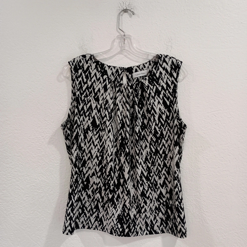 Calvin Klein Black and White Print Blouse 1