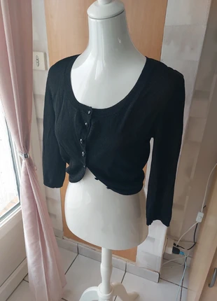 Gilet boléro noir pailleté, marca: Phildar, estado: Muito bom, tamanho: M / 38 / 10, €6.00, €7.00 inclui Proteção do Comprador