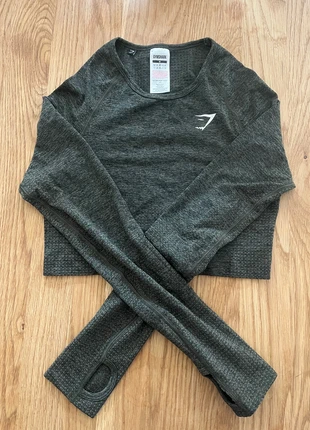 Gymshark green cropped long sleeve, brand: Gymshark, condition: New without tags, size: M / 38 / 10, €4.00, €4.90 includes Buyer Protection
