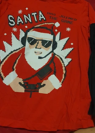 Santa Xmas gamer tshirt, brand: George at ASDA, condition: Very good, size: XS, £3.00, £3.85 includes Buyer Protection