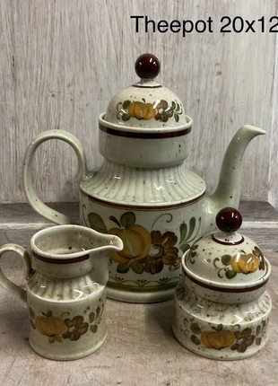 Vintage Bavaria Winterling Marktleuthen porselein theepot keramiek bruin bloemen, merk: bavaria winterling marktleuthen, staat: Heel goed, € 19,50, € 21,18 inclusief Kopersbescherming