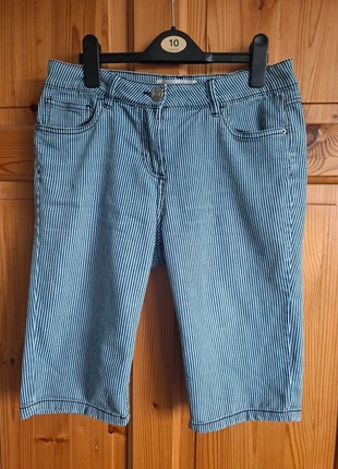 Papaya size 10 Bermuda strip light denim and white stripe shorts, brand: Papaya, condition: Good, size: S / UK 8-10, £1.25, £2.01 includes Buyer Protection