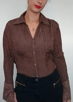 Chemise gaufrée manches évasées chic taille 40, marque: Promod, état: Très bon état, taille: L / 40 / 12, 7,00 €, 8,05 € Protection acheteurs (Pro) incluse