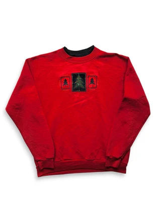 Vintage 90s Morning Sun Christmas Tree Embroidered Red Sweatshirt, marque: Morning Sun, état: Très bon état, taille: S / 36 / 8, 15,00 €, 16,45 € Protection acheteurs incluse