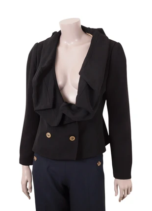 Veste croisée drapée Jacqueline Riu – noire – col cascade – taille 40 (M/L), marque: Jacqueline Riu, état: Très bon état, taille: M / 38 / 10, 20,00 €, 21,70 € Protection acheteurs incluse