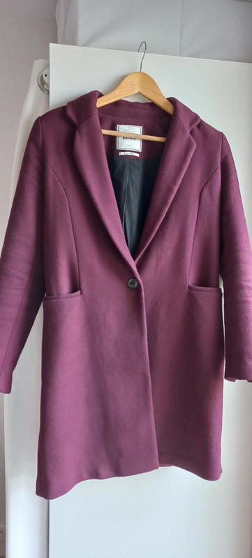 manteau droit bordeaux