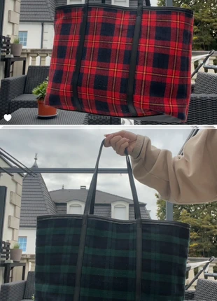 Grand sac à main réversible carreaux vert/bleu & rouge, marca: Vintage Dressing, estado: Muy bueno, 22,00 €, 23,80 € Protección al comprador incluida