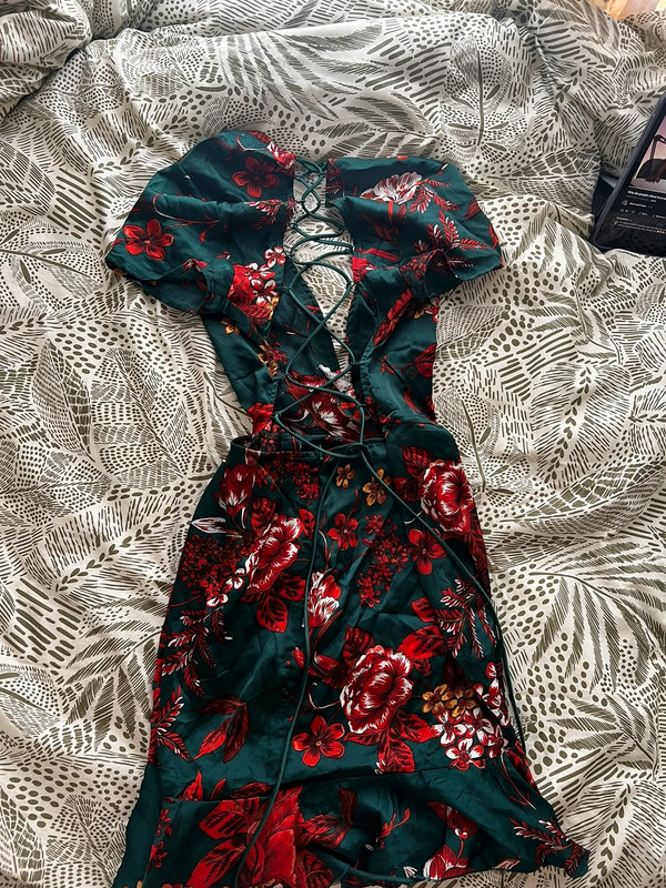 Emerald Green Criss Cross Back Frill Hem Bodycon Dress Vinted