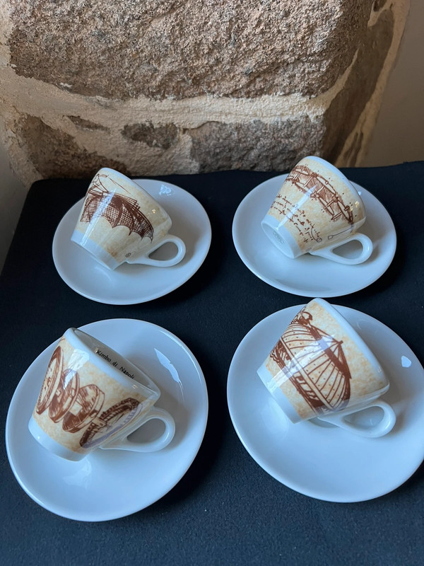 Lot de 4 tasses à espresso Porcellana Vera PTM pour Kimbo Italie 1