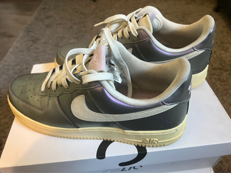 Metallic purple Nike Air Force 1s