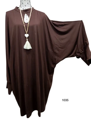 Robe Élégante Grande Taille 60 – Marron Chic, manche chauve-souris & Ourlet Ample, marke: Mylène, zustand: Neu, größe: 9XL / 58 / 30, 23,08 €, 24,93 € beinhaltet Vinted-Käuferschutz Pro