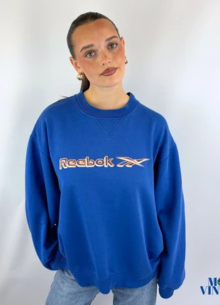 Vintage Y2K Reebok Sweatshirt Blue Medium Spell Out Boxy, brand: Reebok, condition: Good, size: M, £30.00, £32.20 includes Buyer Protection Pro