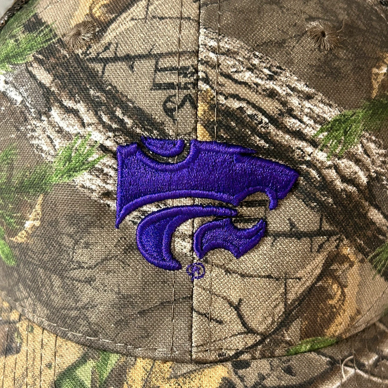 Kansas State Wildcats NCAA Realtree Mossy Woodland Camo Mesh Strap Back Hat Cap 2