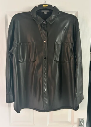 Black leather shacket, brand: Primark, condition: Very good, size: M / UK 12-14, £2.50, £3.33 includes Buyer Protection