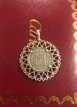 1947 sixpence mounted on silver, condition: Very good, £30.00, £32.20 includes Buyer Protection