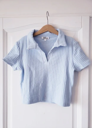 Top côtelé bleu ciel Jennyfer, brand: Don't Call Me Jennyfer, condition: Very good, size: M, €2.50, €3.33 includes Buyer Protection