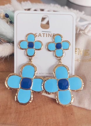 Boucles trèfles Satine 🩵, brand: Satine, condizioni: Ottime, €5.00, €5.95 include la Protezione acquisti Pro
