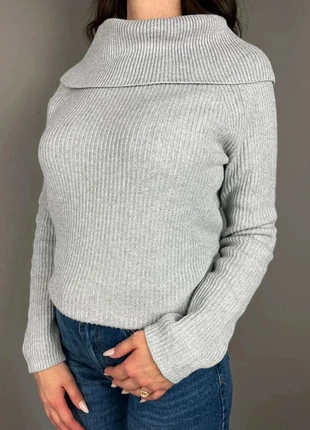 Pull Tommy Hilfiger gris col large côtelé - M femme - coton LTH 154, marque: Tommy Hilfiger, état: Très bon état, taille: M / 38 / 10, 16,00 €, 17,50 € Protection acheteurs (Pro) incluse