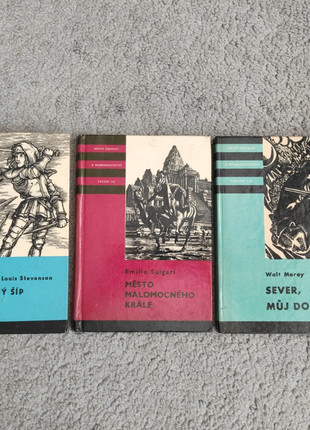 Obrázek k inzerátu: Knihy odvahy a dobrodružství - Černý šíp, Sever, můj domov, Město malomocného krále 