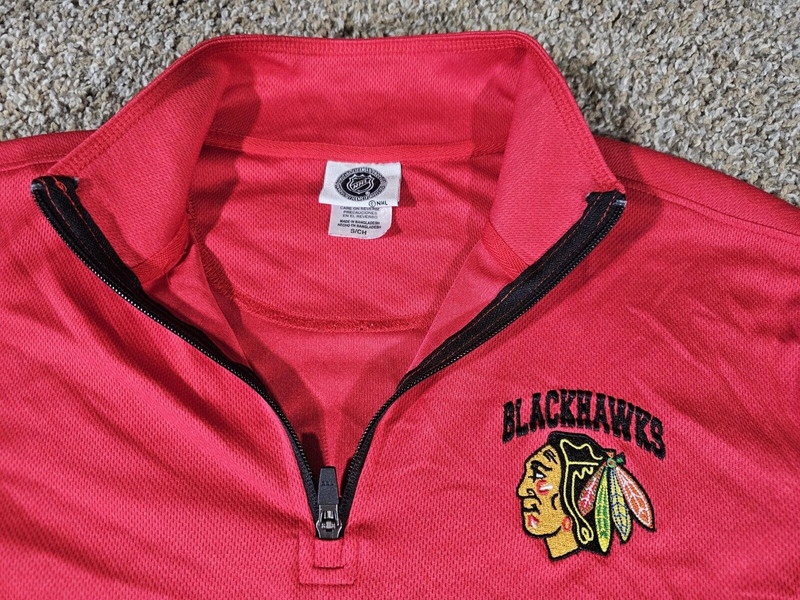 Chicago Blackhawks Nhl 1/4 Zip Red Sweatshirt Small Pullover 2