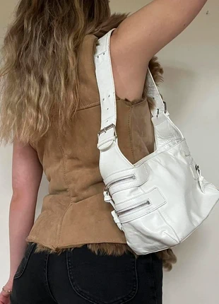 Vintage Italian white genuine leather shoulder bag, brand: Vintage Dressing, condition: Good, £35.00, £37.45 includes Buyer Protection