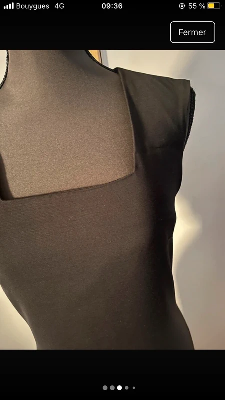 Robe noire col carré taille 36 S mango - photo numéro 3