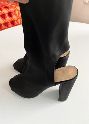 Bottines à Talons Carrés Ouverts "Chausséa" T.37 - Tissu Noir, brand: Chaussea, condition: Very good, size: 37, €4.00, €4.90 includes Buyer Protection