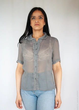 112DPR - Chemisier transparent preppy layering TBE taille S, marque: Vintage, état: Très bon état, taille: S / 36 / 8, 14,99 €, 16,44 € Protection acheteurs (Pro) incluse