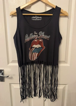 Rolling Stones Fringe Tank Top – Primark Size 12, brand: Primark, condition: Very good, size: L / UK 16-18, £2.50, £3.33 includes Buyer Protection Pro