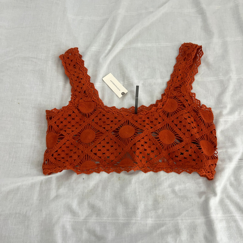 Anthropologie open knit crochet crop top 1