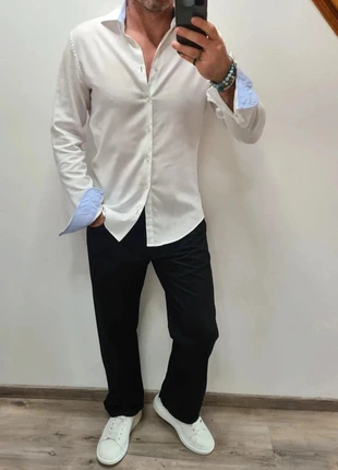 Jeans droit rayé Quinze By Serge Blanco 44, marca: Quinze, estado: Muito bom, tamanho: PT 44 | W34, €16.00, €17.50 inclui Proteção do Comprador Pro