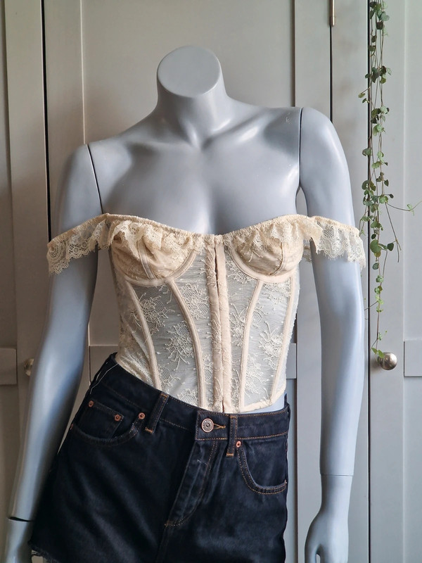 Urban Outfitters • Out From Under • Ivory Modern Love Butterfly Corset