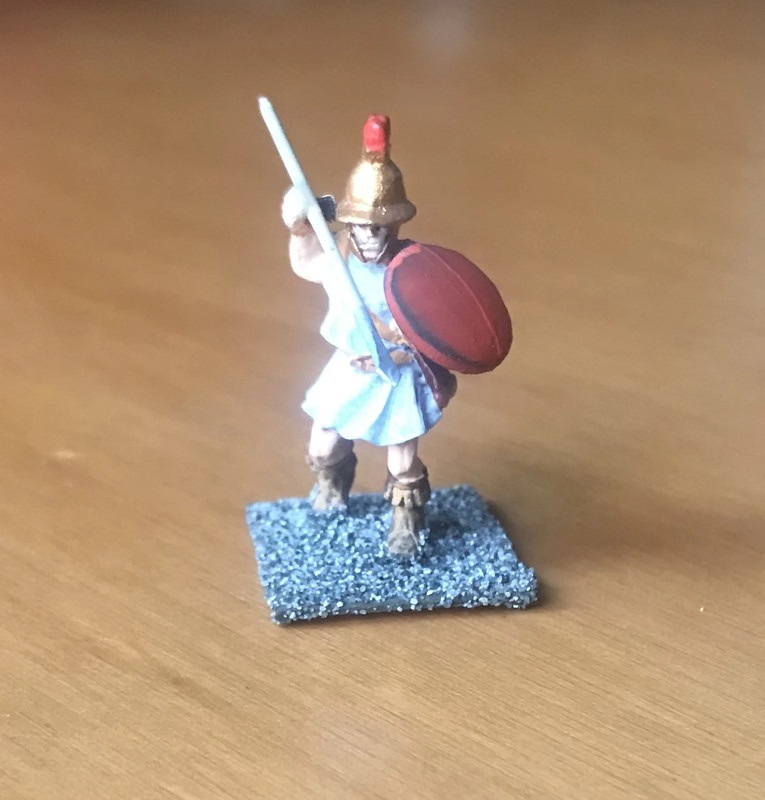 Miniatura in metallo - Soldato romano con lancia e scudo - Altezza 30 mm 2