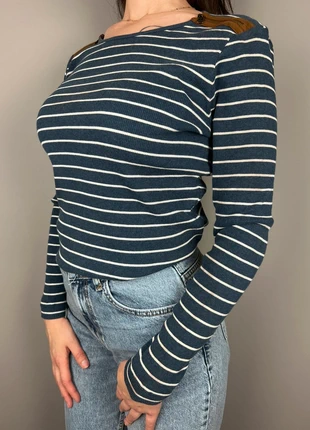 pull zippé Lauren Jeans Co Ralph Lauren bleu marine rayé - M femme - coton LTH 583, marca: Ralph Lauren, estado: Satisfactorio, tamaño: M / 38 / 10, 6,00 €, 7,00 € Protección al comprador Pro incluida