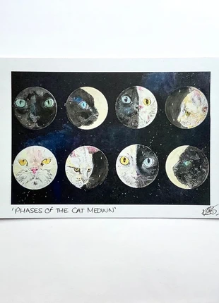 Cat Print - Phases of the cat Meown - Size A5, brand: Art, condition: New with tags, £4.00, £4.90 includes Buyer Protection