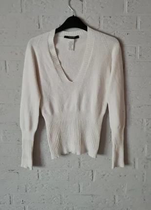 White Fitted V-Neck Sweater S – Lightweight, Autumn – Nadine, Made in Italy, marque: Nadine, état: Très bon état, taille: S / 36 / 8, 7,00 €, 8,05 € Protection acheteurs incluse